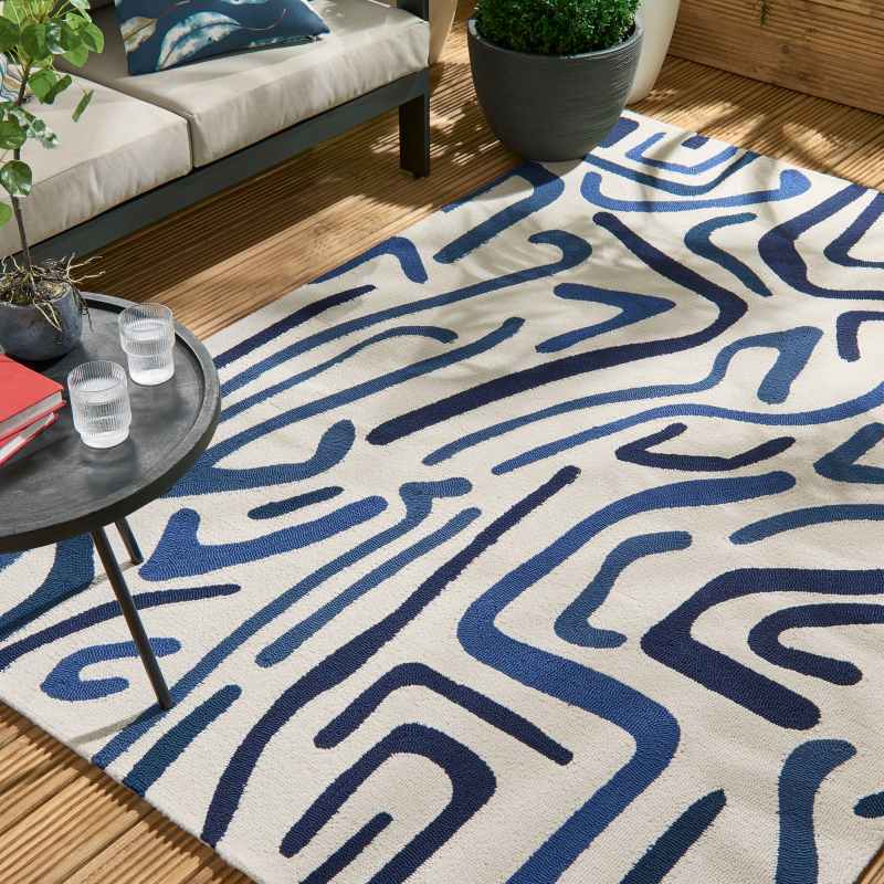 Harlequin Synchronic Indoor Outdoor Rugs 442308 in Japanese Ink Origami