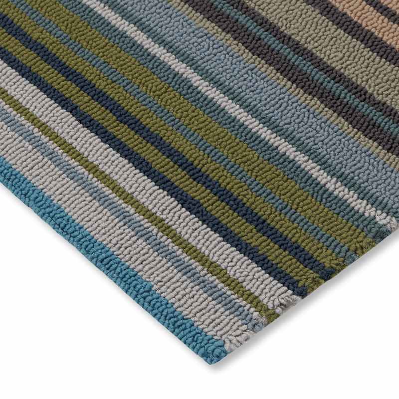 Spectro Stripes Indoor Outdoor Rugs 442108 in Marine Rust