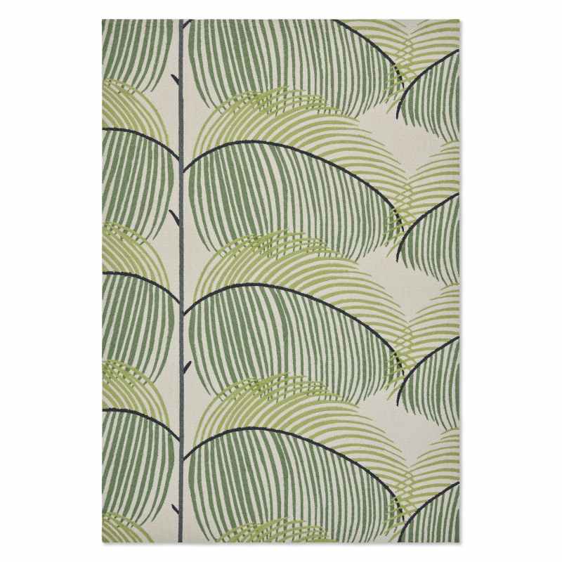 Manila Leaf Indoor Outdoor Rugs 446107 by Sanderson in Botanical Green