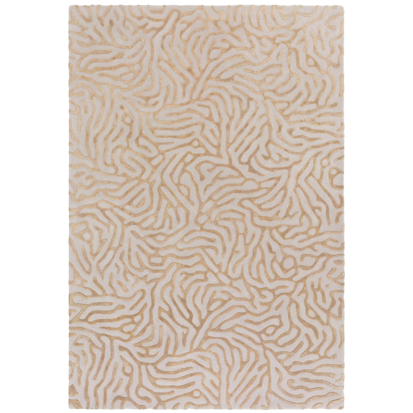 Coral Abstract Rugs by Katherine Carnaby in Gold
