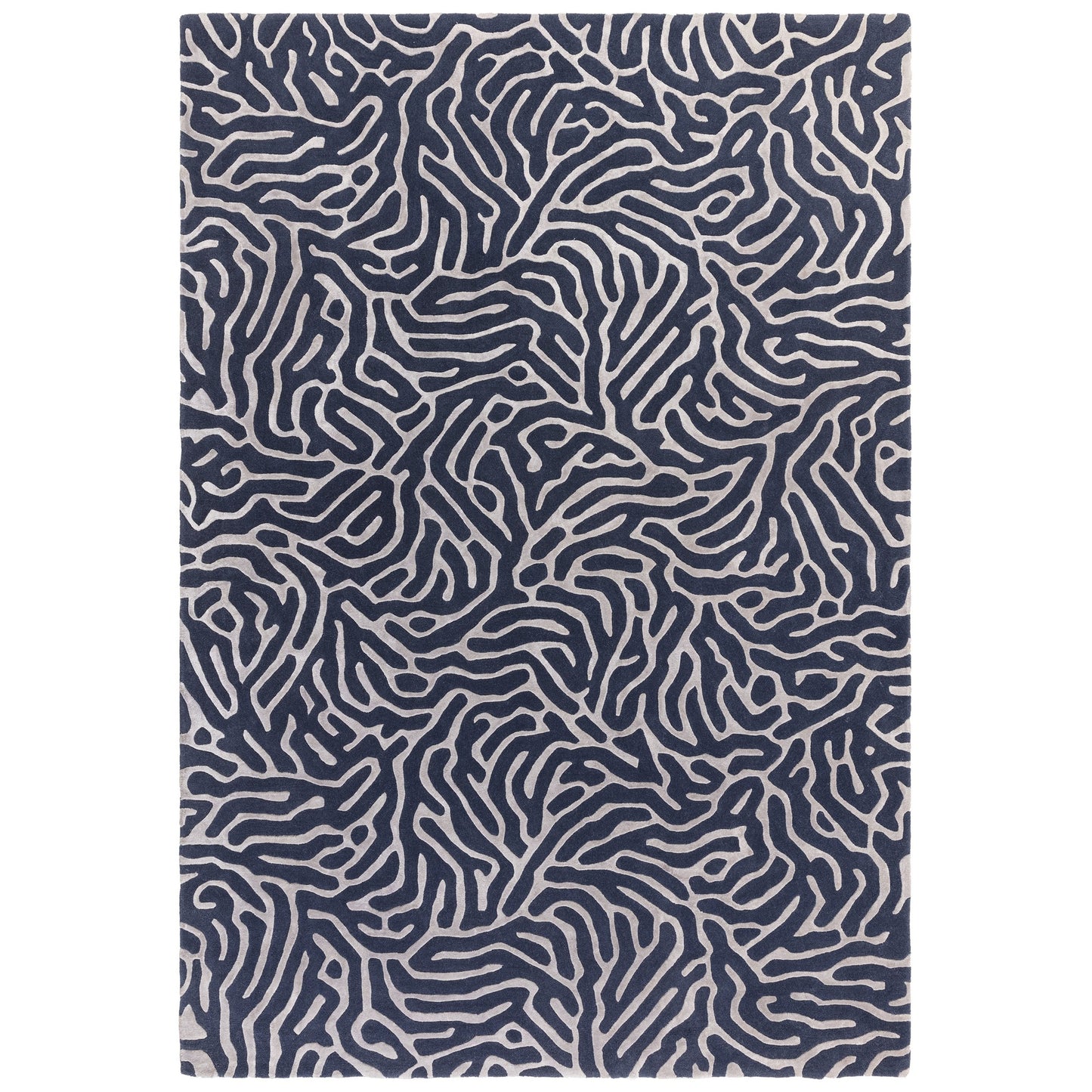 Coral Abstract Rugs by Katherine Carnaby in Navy Blue