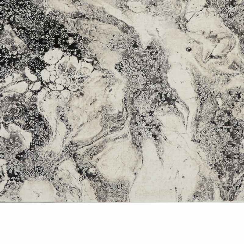 CK50 Calvin Klein Balian Marble Rugs CK56 in Silver Black