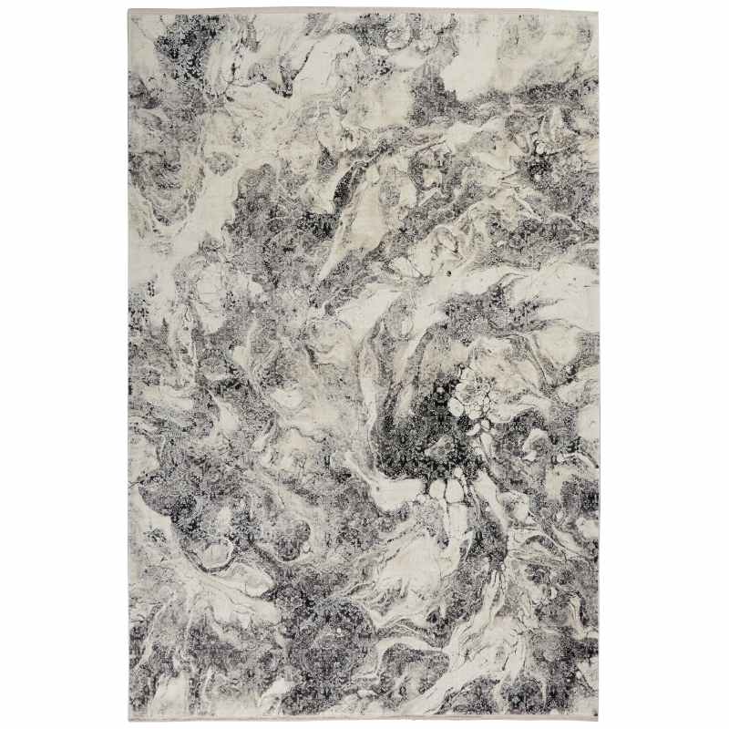 CK50 Calvin Klein Balian Marble Rugs CK56 in Silver Black