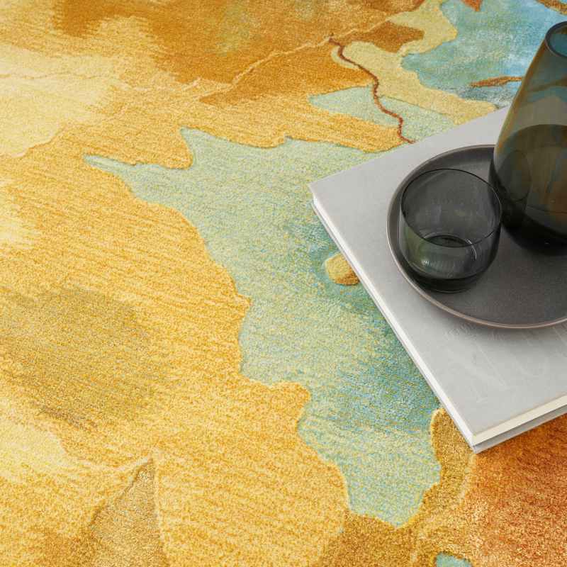 Prismatic Abstract Rugs PRS29 by Nourison in Gold Multicolour