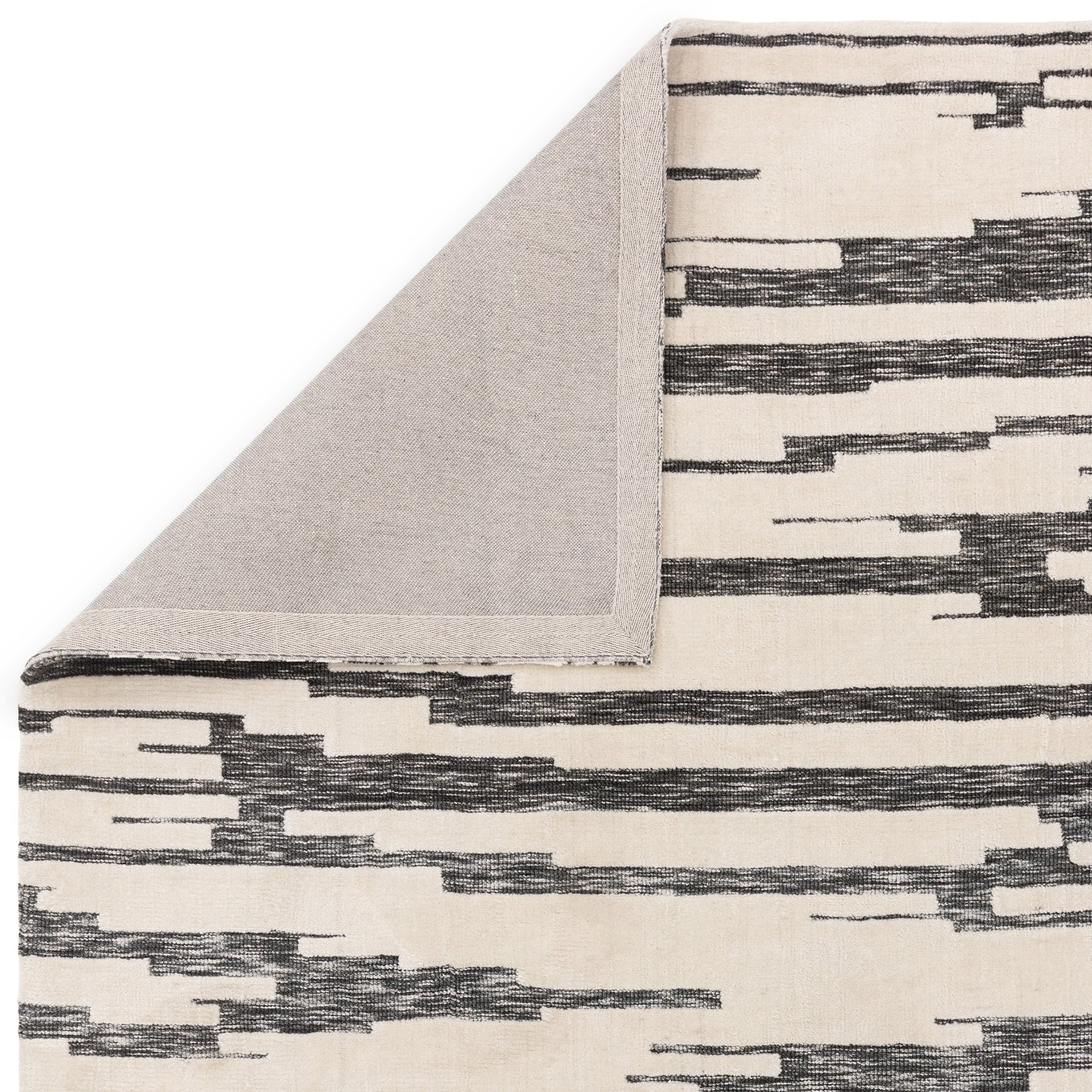 Mason Ikat Modern Abstract Rugs in Charcoal Grey Cream