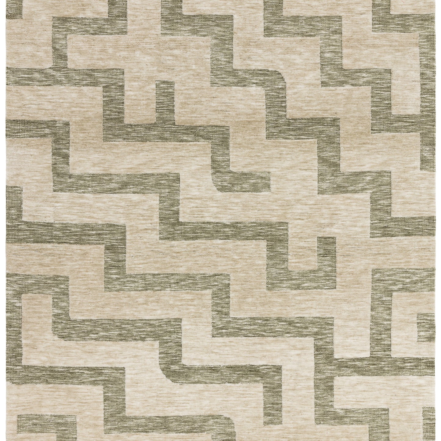 Mason Maze Modern Geometric Rugs in Sage Green Cream