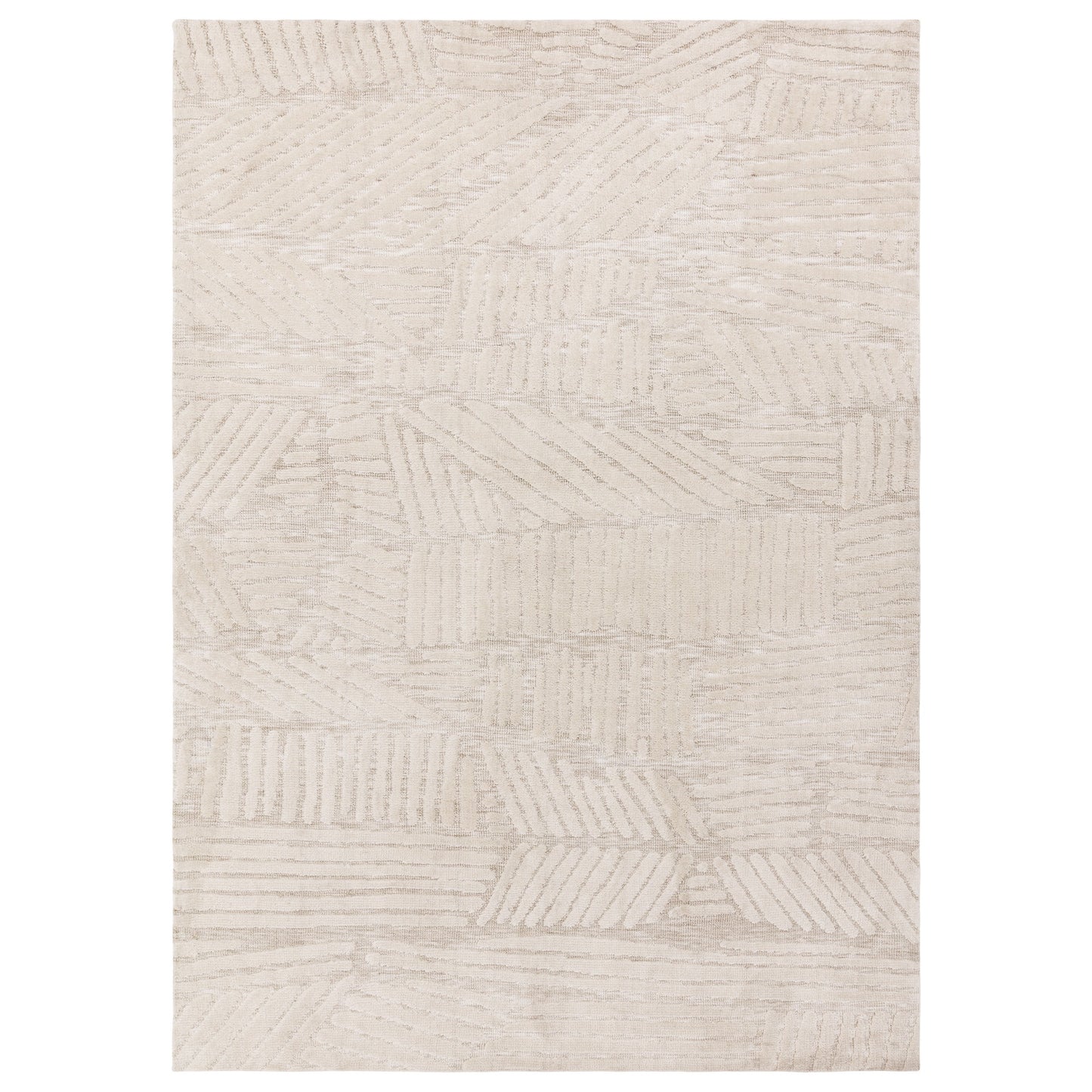 Mason Trapezium Modern Geometric Rugs in Cream White