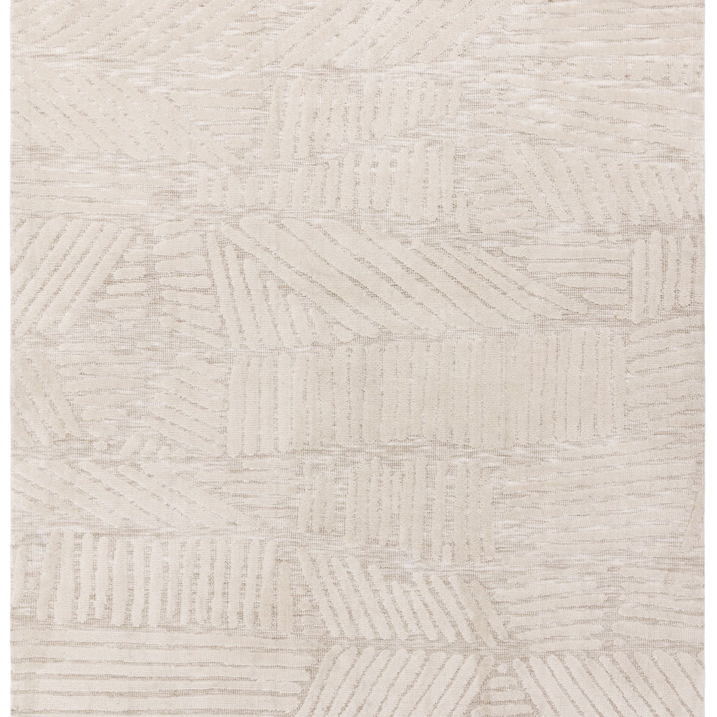 Mason Trapezium Modern Geometric Rugs in Cream White