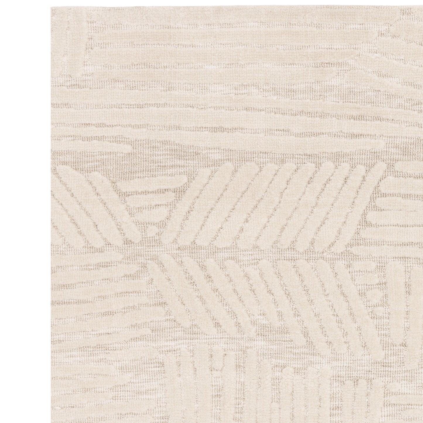 Mason Trapezium Modern Geometric Rugs in Cream White
