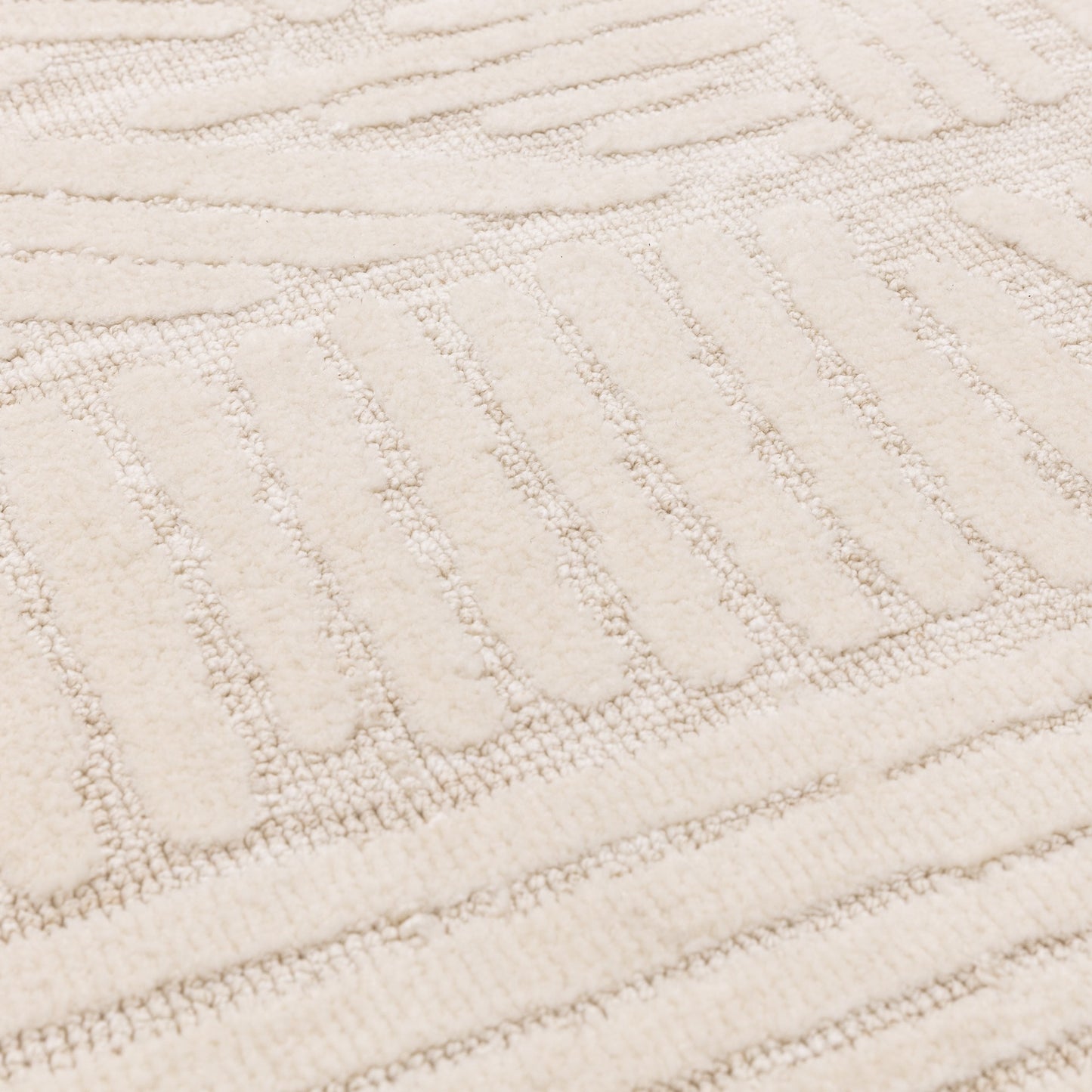 Mason Trapezium Modern Geometric Rugs in Cream White