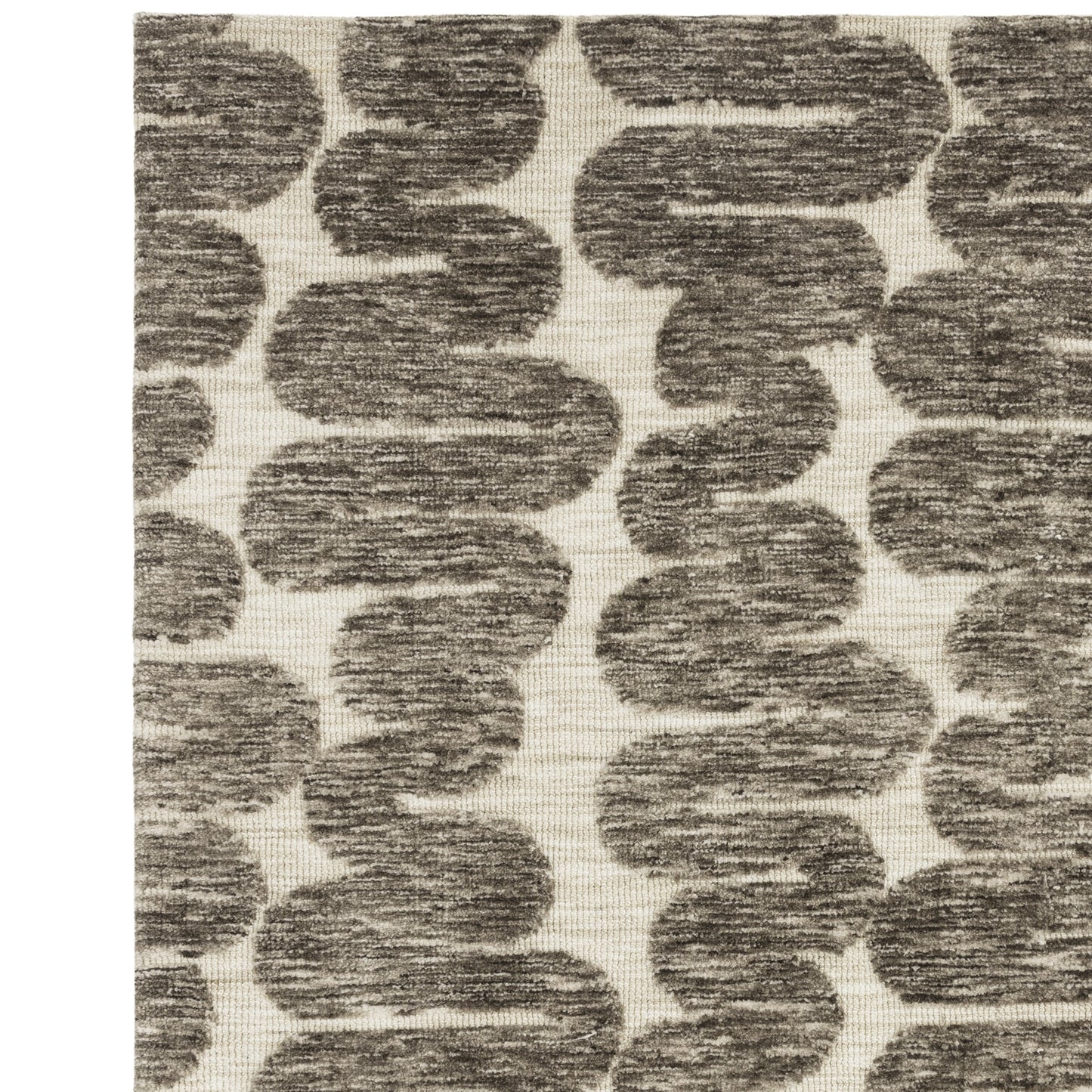 Mason Wave Modern Geometric Rugs in Brown Cream White