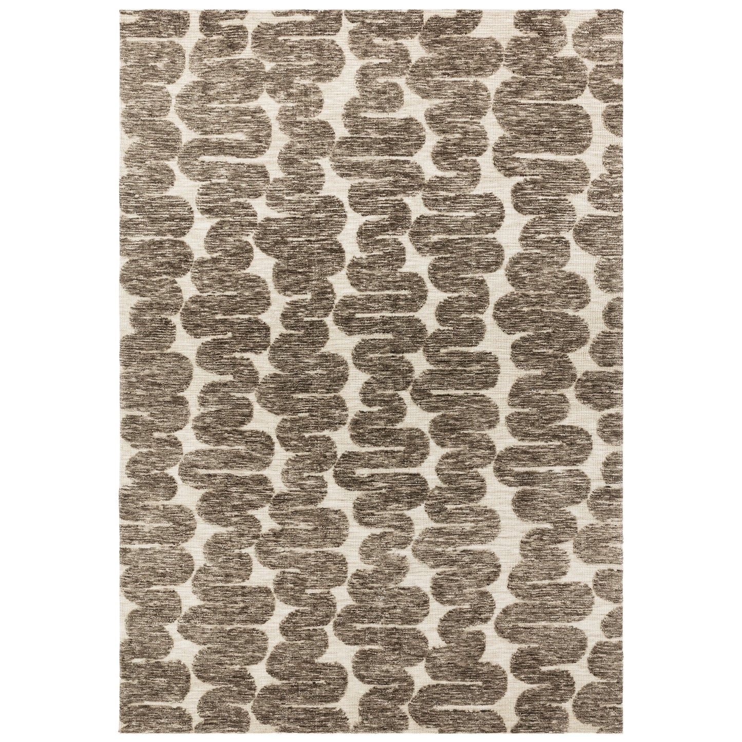 Mason Wave Modern Geometric Rugs in Brown Cream White