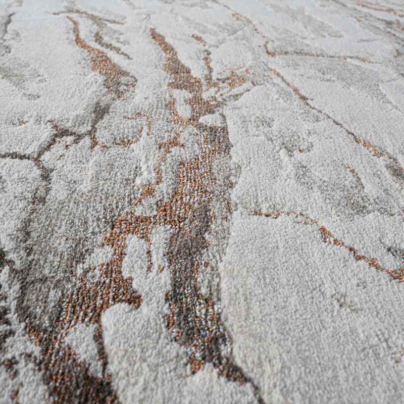 Quartz Modern Abstract Rugs 83001 6111 in Rust Orange