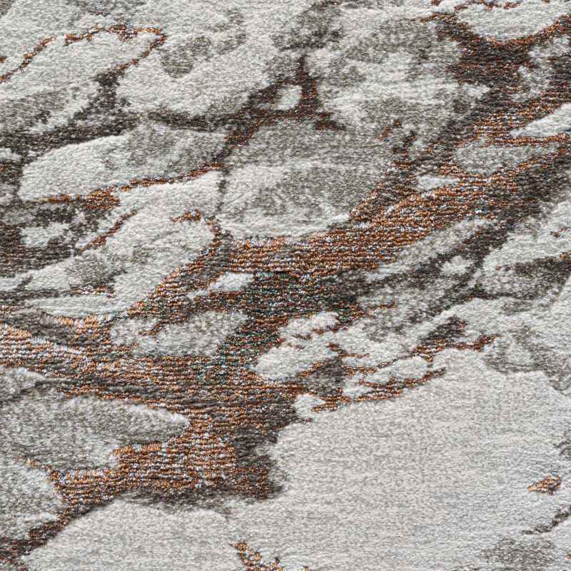 Quartz Modern Abstract Rugs 83001 6111 in Rust Orange