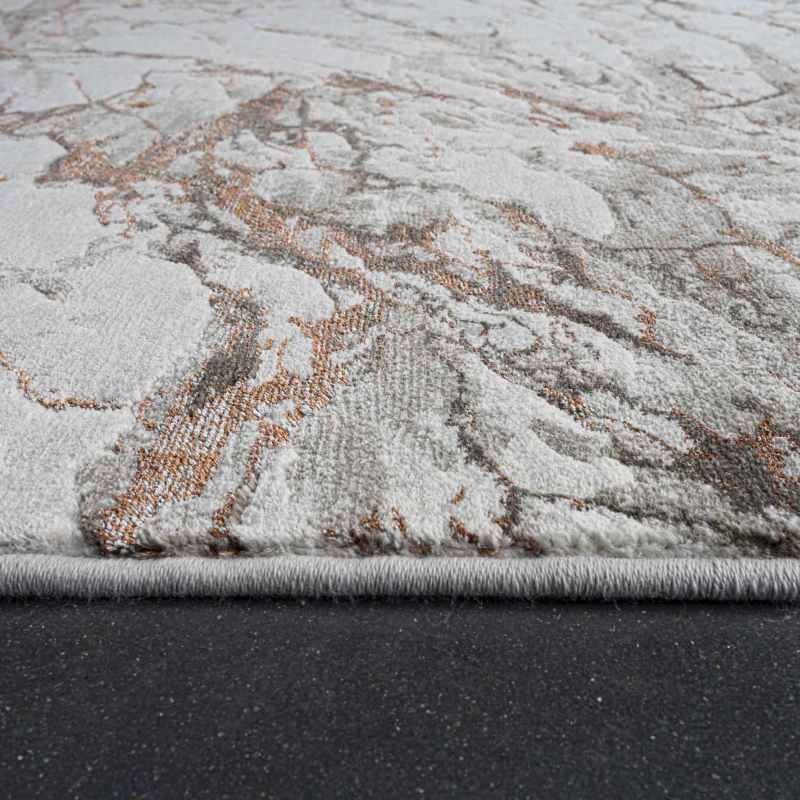 Quartz Modern Abstract Rugs 83001 6111 in Rust Orange