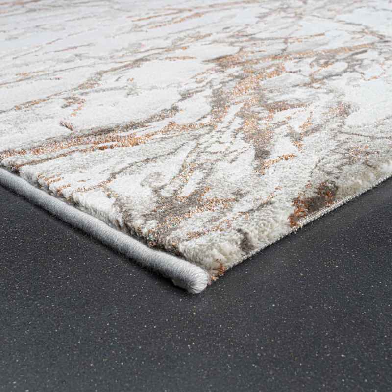 Quartz Modern Abstract Rugs 83001 6111 in Rust Orange