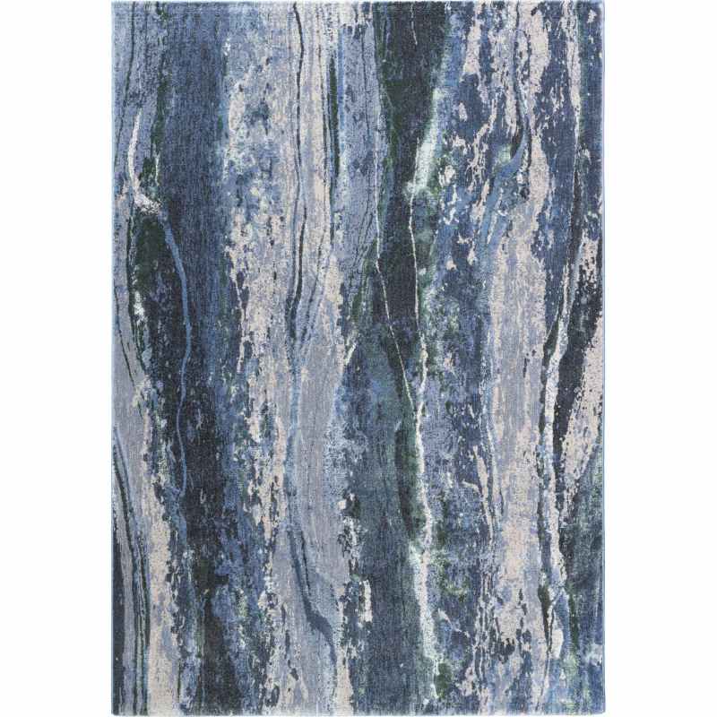 Quartz Modern Abstract Textured Rugs 83002 4272 in Navy Blue