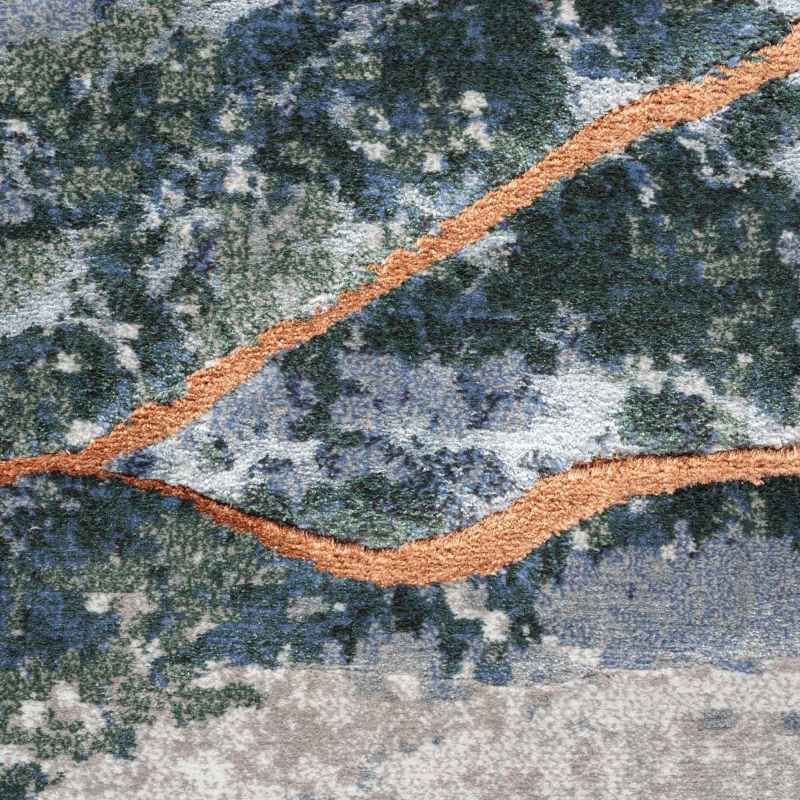Quartz Modern Abstract Textured Rugs 83030 9262 in Grey Blue