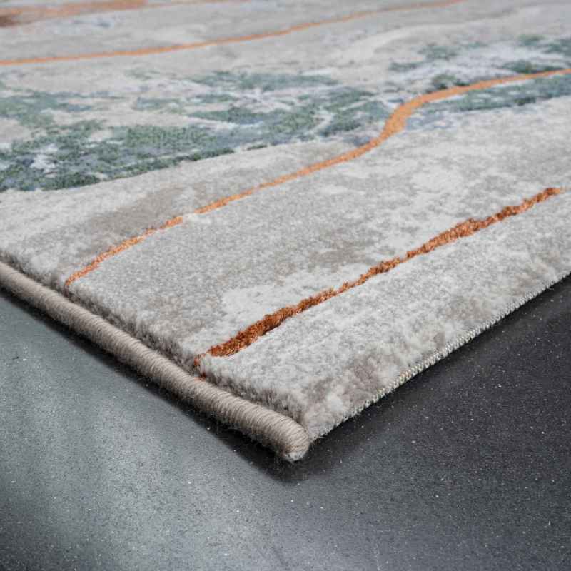 Quartz Modern Abstract Textured Rugs 83030 9262 in Grey Blue