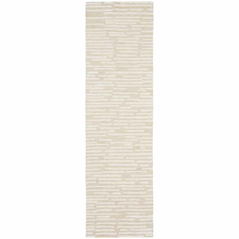 Calvin Klein Linear CK010 LNR01 Runner Rugs in Ivory White