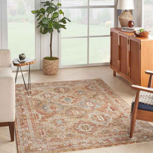 Sahar SHR01 Traditional Persian Rugs by Nourison in Rust Orange