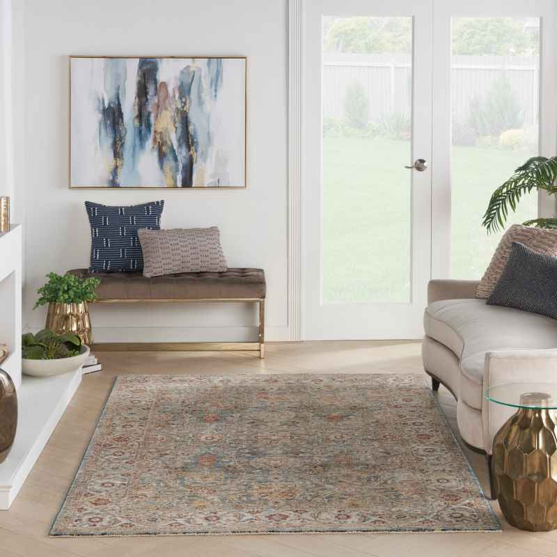 Sahar SHR03 Traditional Persian Rugs by Nourison in Blue