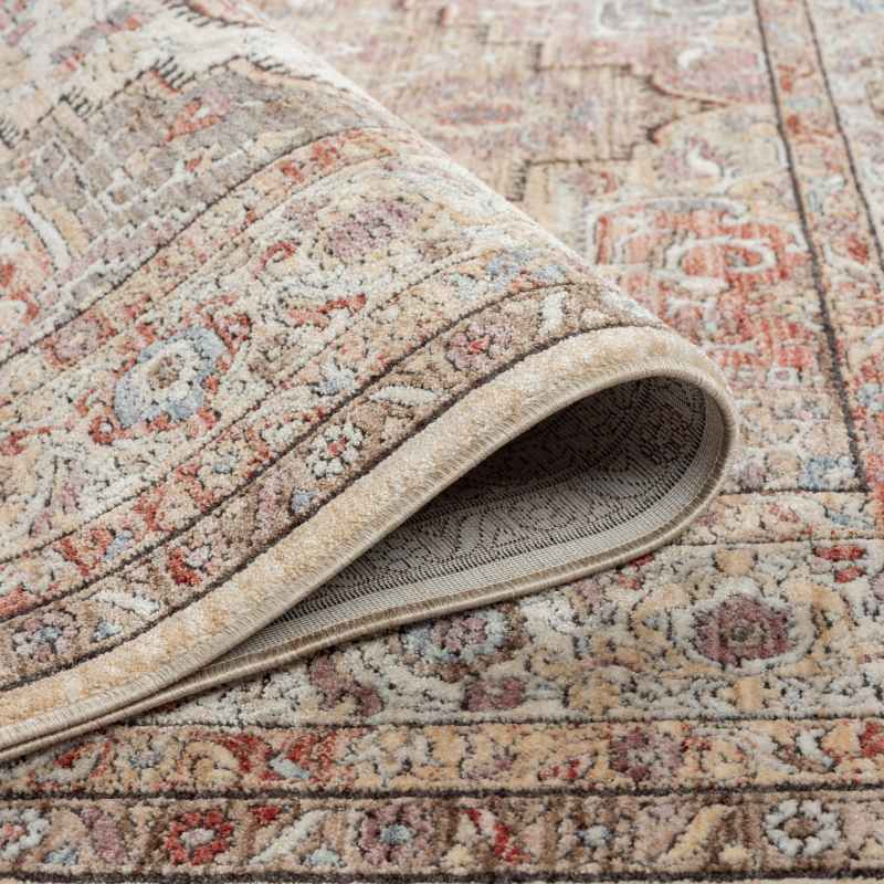 Alia 842GL Traditional Medallion Rugs in Anthra Rose Pink