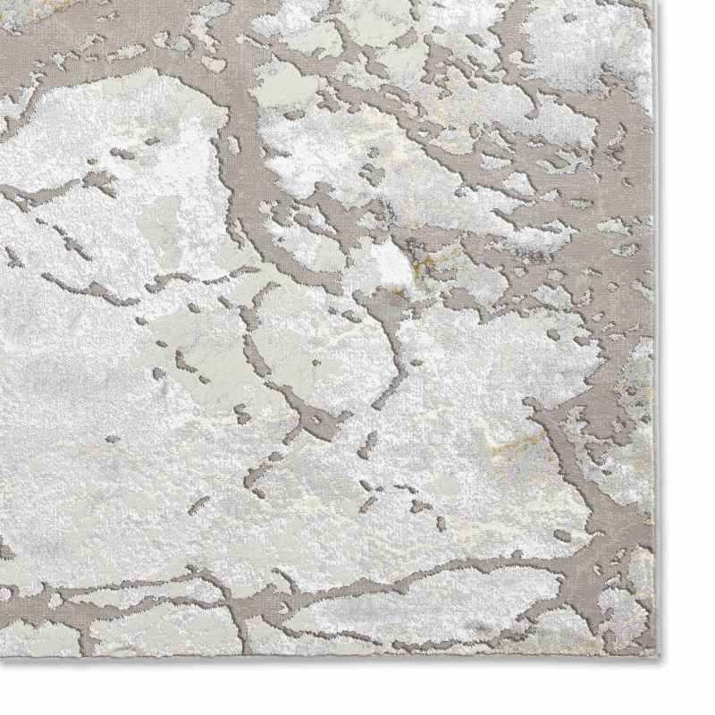 Apollo 2677 Modern Abstract Distressed Rugs in Grey Gold