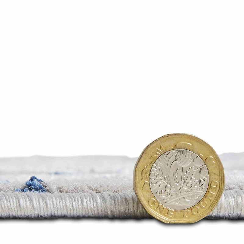Apollo 2677 Modern Abstract Distressed Rugs in Grey Navy