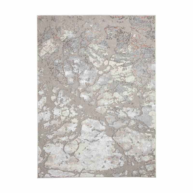 Apollo 2677 Modern Abstract Distressed Rugs in Grey Rose Pink