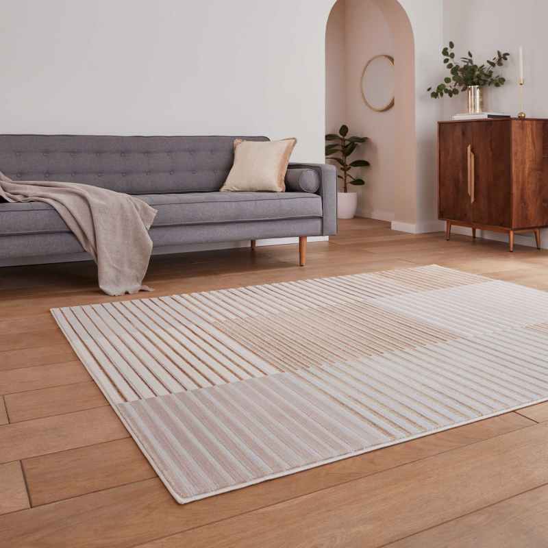Apollo 2681 Modern Geometric Block Rugs in Bronze Grey