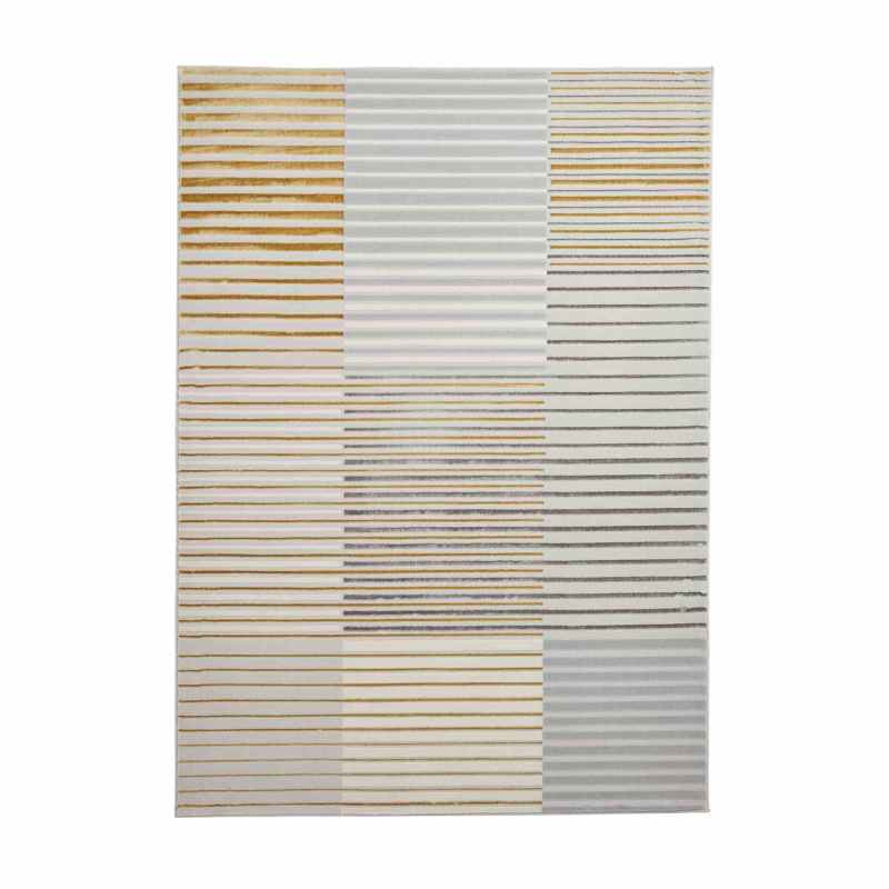 Apollo 2681 Modern Geometric Block Rugs in Grey Gold