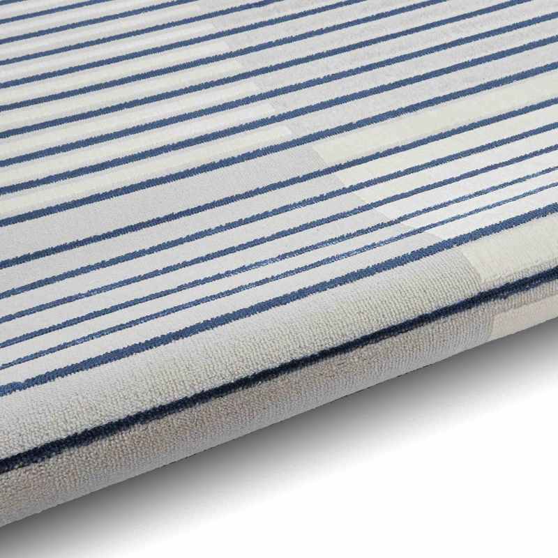 Apollo 2681 Modern Geometric Block Rugs in Grey Navy
