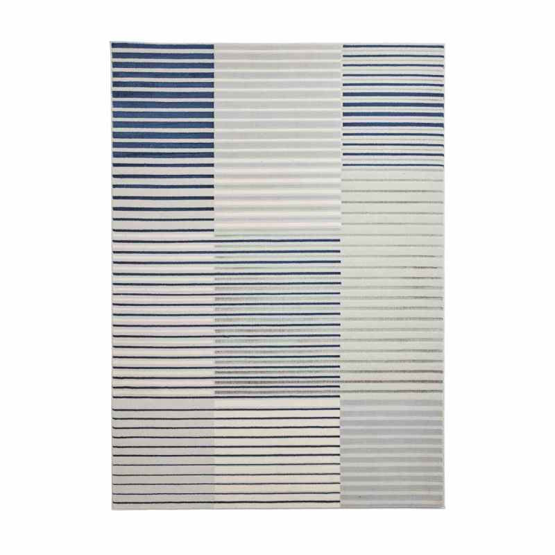 Apollo 2681 Modern Geometric Block Rugs in Grey Navy