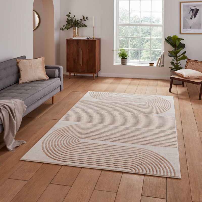 Apollo 2683 Modern Art Deco Geometric Rugs in Bronze Grey