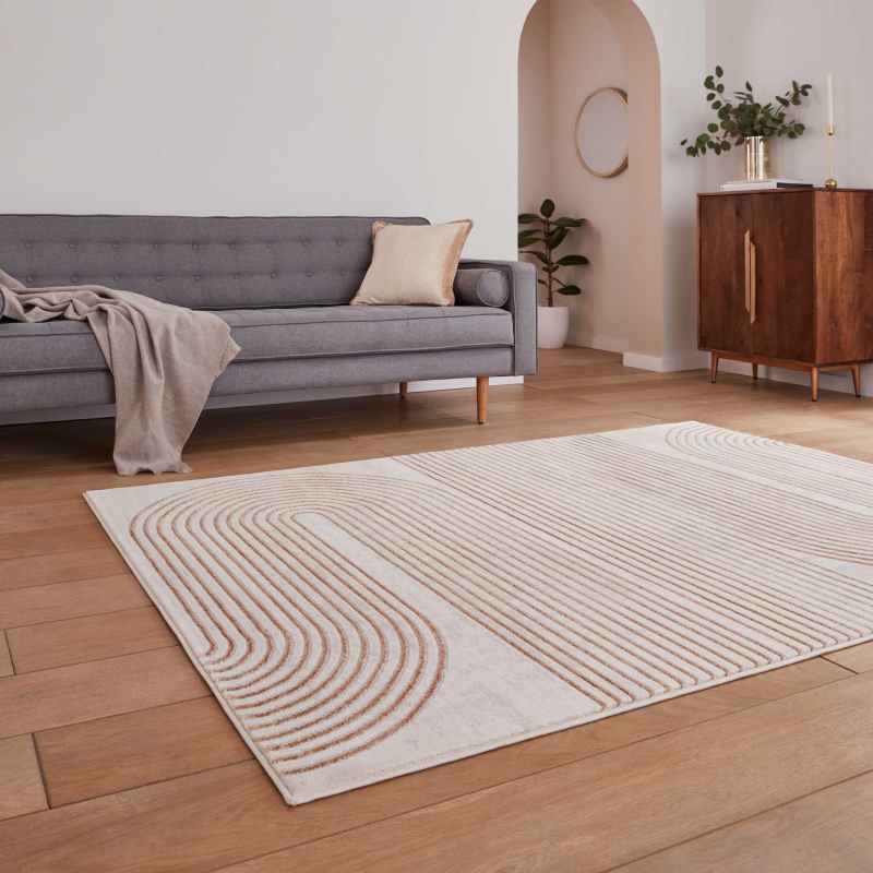 Apollo 2683 Modern Art Deco Geometric Rugs in Bronze Grey