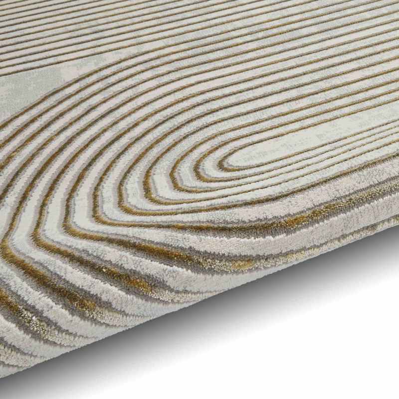 Apollo 2683 Modern Art Deco Geometric Rugs in Grey Gold