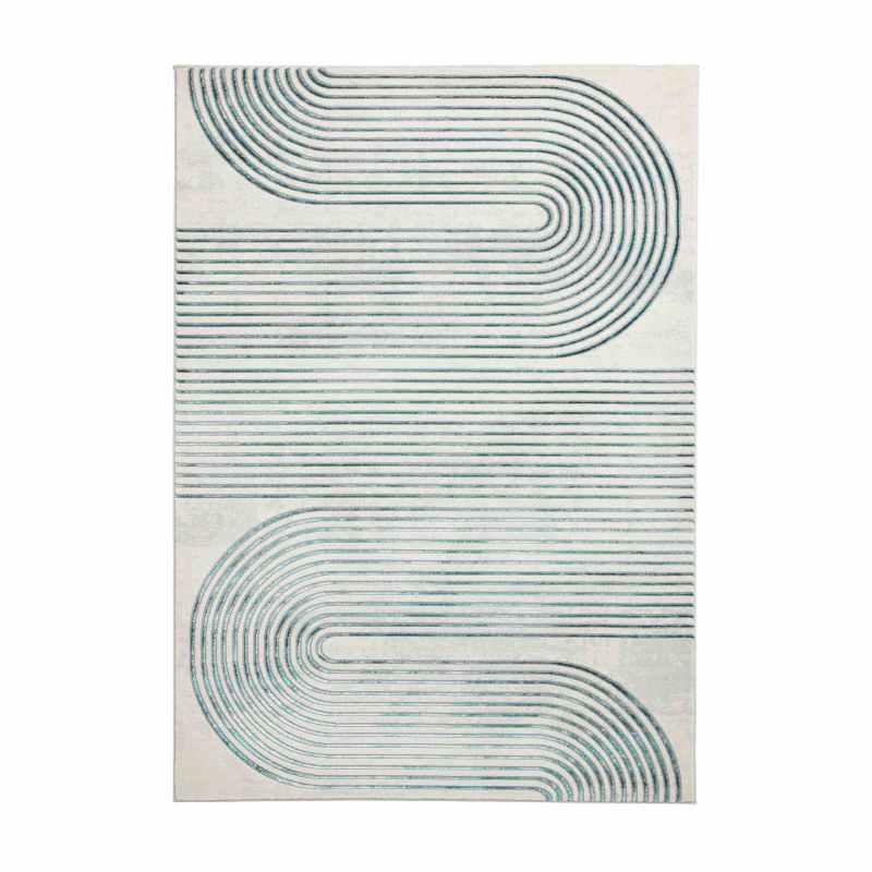 Apollo 2683 Modern Art Deco Geometric Rugs in Grey Green