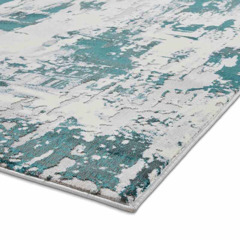 Apollo GR579 Modern Abstract Distressed Rugs in Grey Green