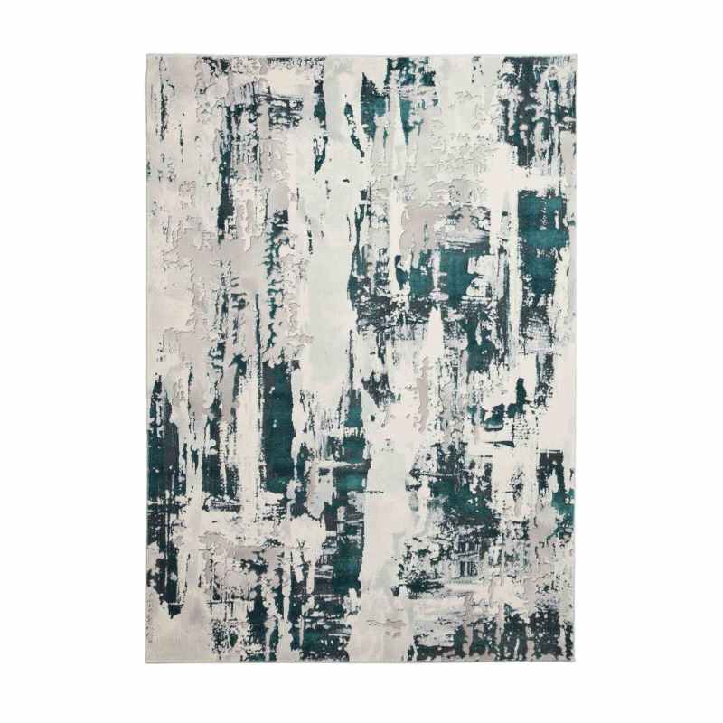 Apollo GR579 Modern Abstract Distressed Rugs in Grey Green
