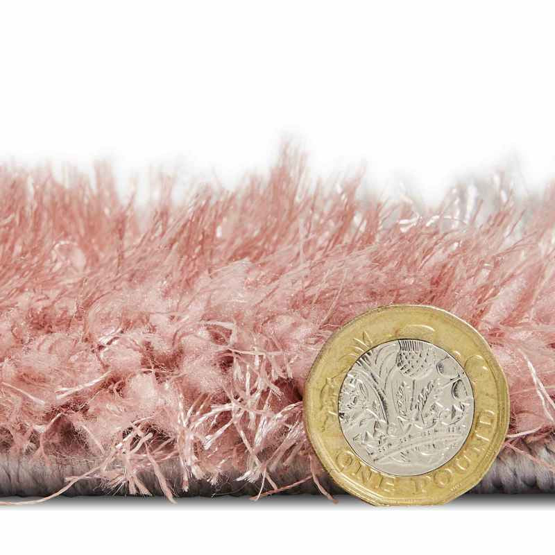 Olympia GR224 Modern Geometric Shaggy Rugs in Grey Pink