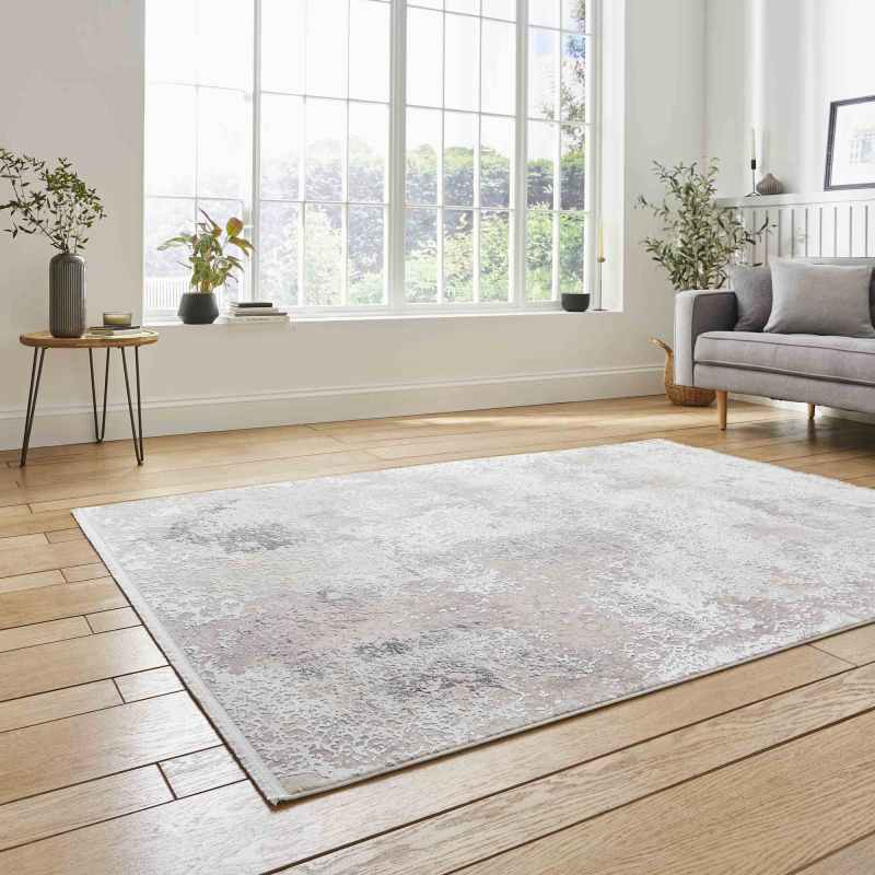 Bellagio 9196 Modern Abstract Distressed Rugs in Beige