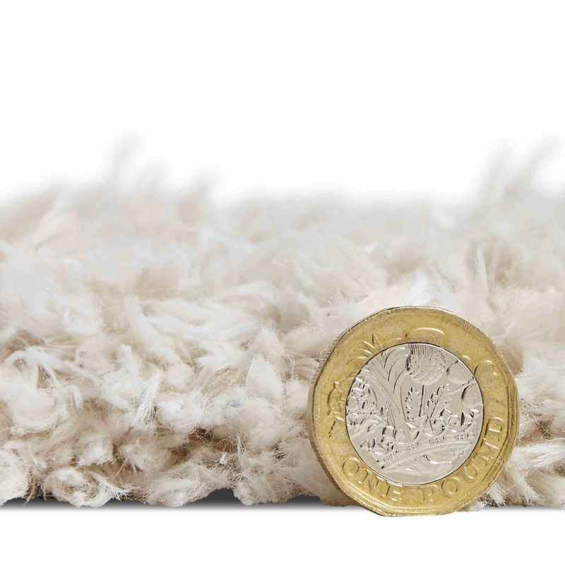 Solace 0961 Modern Plain Shaggy Rugs in Ivory White