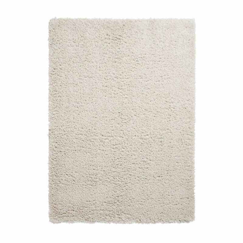 Solace 0961 Modern Plain Shaggy Rugs in Ivory White