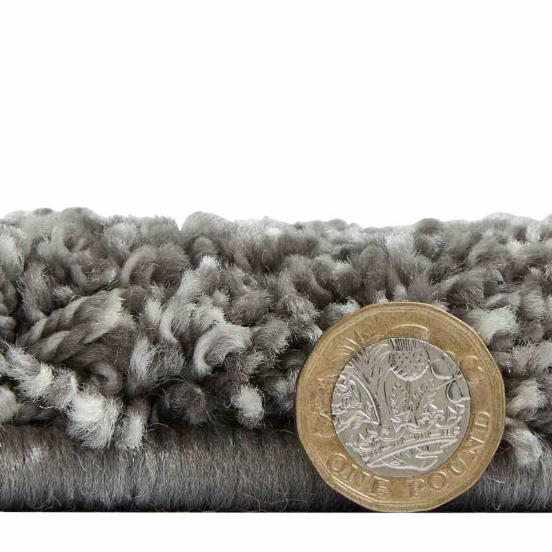 Deluxe Modern Plain Shaggy Rugs in Grey