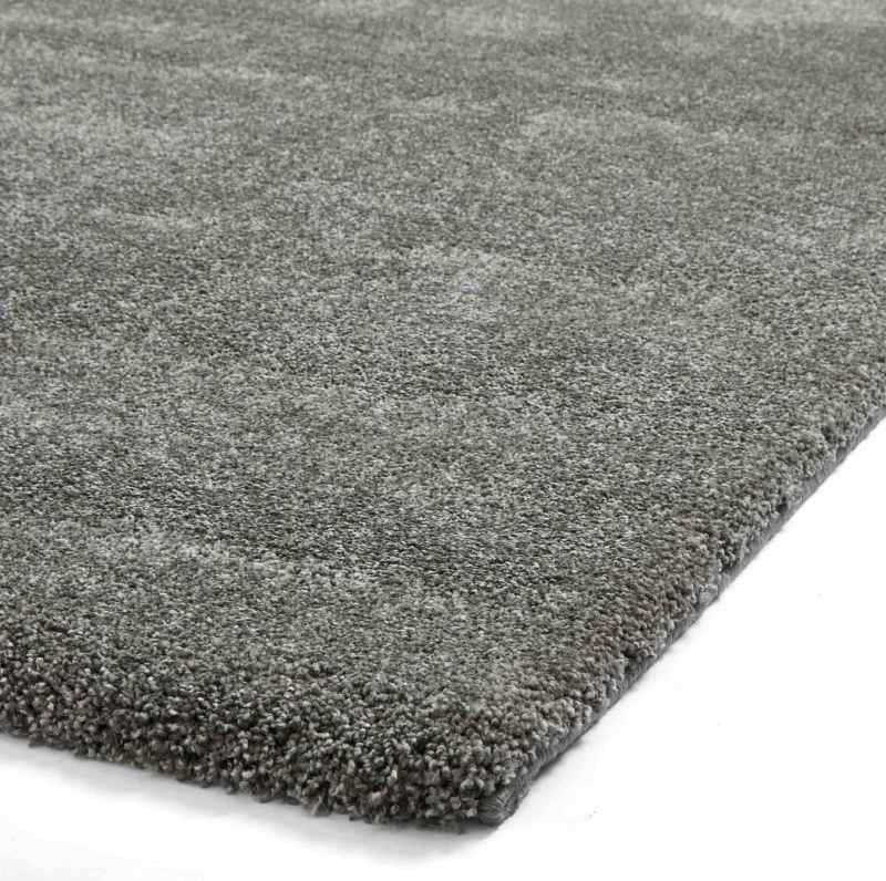 Deluxe Modern Plain Shaggy Rugs in Grey