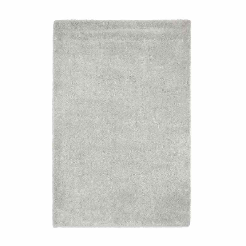 Deluxe Modern Plain Shaggy Rugs in Silver Grey