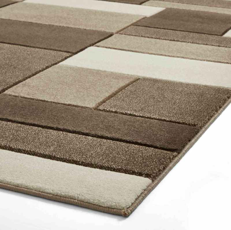 Matrix MT61 Modern Geometric Rugs in Beige Brown