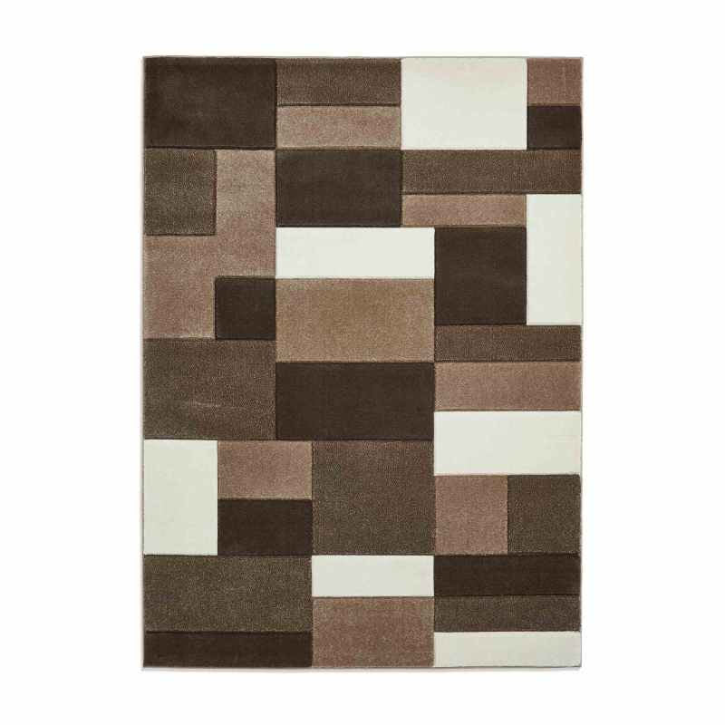 Matrix MT61 Modern Geometric Rugs in Beige Brown