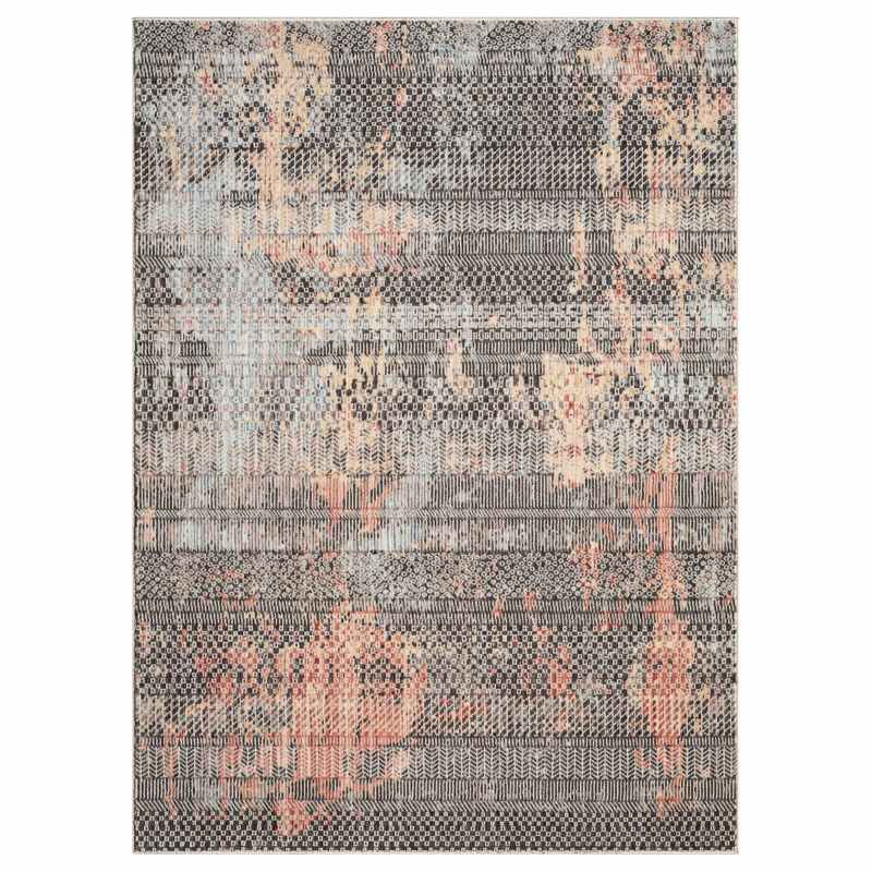 Alia 860GL Distressed Abstract Rugs in Anthra Rose